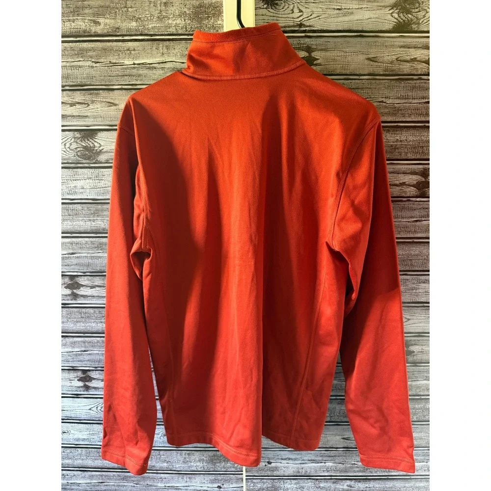 The North Face Men's 1/4 Zip Long-Sleeved Pullover Size S Orange Mock Neck Logo